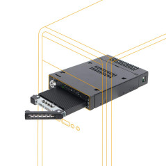 Icy Dock Boîtier de Rack Robuste en métal pour 2 x SSD NVMe M.2 PCIe 4.0, 2 x SlimSAS SFF-8654 4i dans Une Baie de 3,5” (Carte H