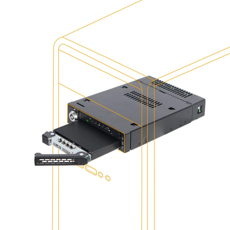 Icy Dock Boîtier de Rack Robuste en métal pour 2 x SSD NVMe M.2 PCIe 4.0, 2 x SlimSAS SFF-8654 4i dans Une Baie de 3,5” (Carte H Icy Dock Boîtier de Rack Robuste en métal pour 2 x SSD NVMe M.2 PCIe 4.0, 2 x SlimSAS SFF-8654 4i dans Une Baie de 3,5” (Carte H