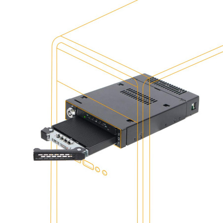 Icy Dock Boîtier de Rack Robuste en métal pour 2 x SSD NVMe M.2 PCIe 4.0, 2 x SlimSAS SFF-8654 4i dans Une Baie de 3,5” (Carte H