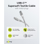 Goobay 70193 Cavo di ricarica rapida USB C 60W 20V / 1m / Cavo in tessuto estremamente resistente / Cavo USB C da 480 Mbit / Cav Goobay 70193 Cavo di ricarica rapida USB C 60W 20V / 1m / Cavo in tessuto estremamente resistente / Cavo USB C da 480 Mbit / Cav