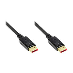 Good Connections Premium Câble DisplayPort 1.4 avec Verrouillage et 3 connecteurs plaqués Or 8 K @ 60 Hz 4 K @ 240 Hz Noir 3 m