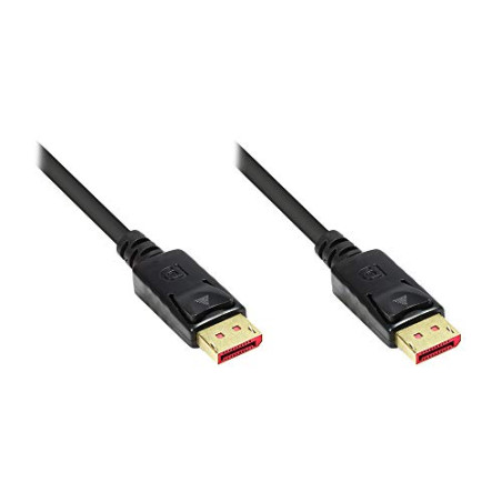 Good Connections Premium Câble DisplayPort 1.4 avec Verrouillage et 3 connecteurs plaqués Or 8 K @ 60 Hz 4 K @ 240 Hz Noir 3 m