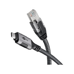 goobay 5m Câble USB-C vers RJ45 Ethernet CAT 6 pour une connexion Internet filaire stable avec routeur/modem/commutateur réseau/