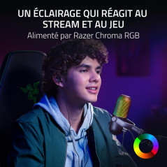 Razer Seiren V3 Chroma - Microphone USB RGB avec Tap-to-Mute (Un éclairage Qui réagit au Stream et au Jeu, Micro électrostatique