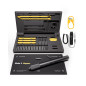 HOTO Kit Tournevis Électrique Précision Pro,48 en 1 Kit Tournevis de precision,Lumière Circulaire LED,26 Embouts Magnétiques et 