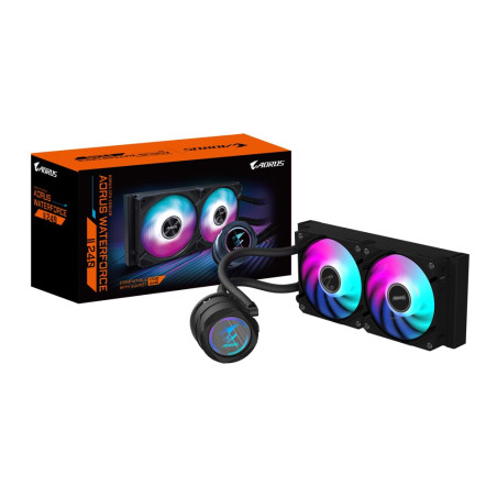GIGABYTE AORUS WATERFORCE II 240 Refroidisseur Liquide pour processeur AIO - 2X Ventilateurs ARGB de 120 mm, mécanisme d'emboîte