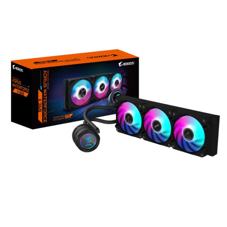 GIGABYTE AORUS WATERFORCE II 360 AIO Refroidisseur Liquide pour processeur - 3X Ventilateurs ARGB de 120 mm, mécanisme d'emboîte