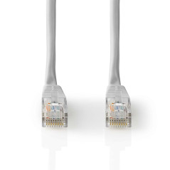 NEDIS Câble réseau CAT5e - U/UTP - Fiche RJ45 - Fiche RJ45-30 m - Rond - PVC - Gris - Étiquette