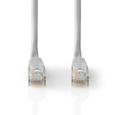 NEDIS Câble réseau CAT5e - U/UTP - Fiche RJ45 - Fiche RJ45-30 m - Rond - PVC - Gris - Étiquette