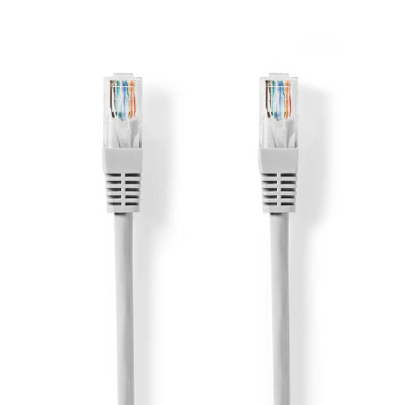 NEDIS Câble réseau CAT5e - U/UTP - Fiche RJ45 - Fiche RJ45-30 m - Rond - PVC - Gris - Étiquette