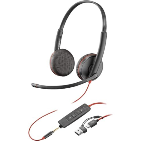 Poly Headset Blackwire C3225 Stereo USB-C/A & 3,5 mm