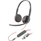 Poly Headset Blackwire C3225 Stereo USB-C/A & 3,5 mm