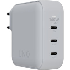 LINQ Connects, Chargeur de Maison 140W, Technologie GaN2, Connexion USB-C, Technologie de Charge Rapide, 3 Ports