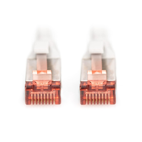 DIGITUS Câble LAN Cat 6-10m - RJ45 Câble réseau - S/FTP blindé - Compatible Cat 6A & Cat 7 - Gris
