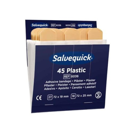 Salvequick®-Refill-Einsatz Strips 6036 wasserabw. - B00VTPED2Q | Packung (45 Stück)
