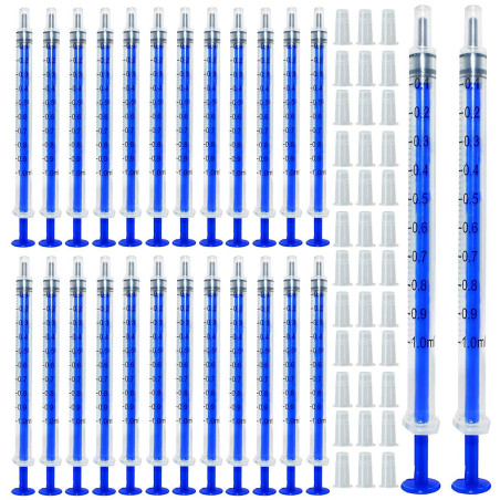Gebildet 100pcs 1ml Seringue (sans aiguille) avec Casquettes, Jetables en Plastique Seringue, pour Nourrir Petit Animal avec des