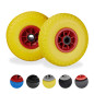 Relaxdays Roue de brouette, caoutchouc, 3.00-4", 2x roue de rechange, pour axe de 25 mm, 260x85 mm, jaune-rouge Relaxdays Roue de brouette, caoutchouc, 3.00-4", 2x roue de rechange, pour axe de 25 mm, 260x85 mm, jaune-rouge