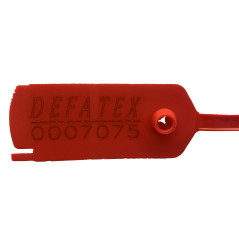 DEFATEX - Sceau de sécurité - Rouge - Polypropylène - Rectangulaire - 20.3 cm x 3.15 cm x 0.6 cm - Numérotation progressive - Lo