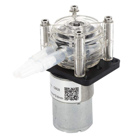 Pompe Péristaltique DC 24V, 500ml/min, Haut Débit, Moteur à Engrenages, Tube Silicone 6,4x9,6mm, pour Aquarium et Laboratoire