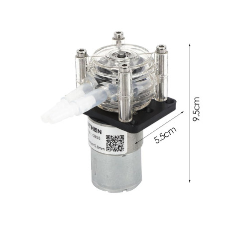 Pompe Péristaltique DC 24V, 500ml/min, Haut Débit, Moteur à Engrenages, Tube Silicone 6,4x9,6mm, pour Aquarium et Laboratoire