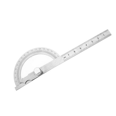 Goniomètre en acier Inoxydable, Inoxydable acier Rapporteur Chercheur Goniomètre à Rapporteur, 15 Cm Règle 180 degrés Outil de M