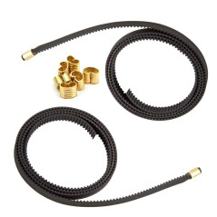 Zeberoxyz GT2 Courroie dentée ouverte noire Longueur 1,2 m Largeur 6 mm avec 8 boucles en cuivre pour imprimante 3D Ender3 Ender