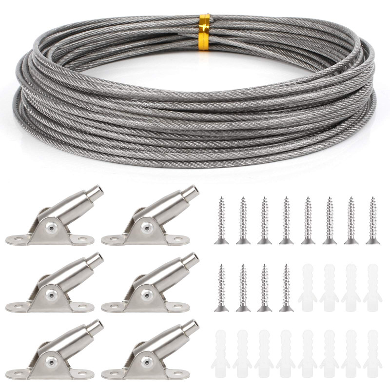 Huayue Câble En Acier Inoxydable 2mm x 10m Avec Enduite De Pvc, Fil Suspendu De Cadre Fil De Suspension En Acier Inoxydable Avec Huayue Câble En Acier Inoxydable 2mm x 10m Avec Enduite De Pvc, Fil Suspendu De Cadre Fil De Suspension En Acier Inoxydable Avec