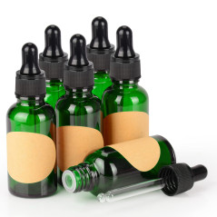 stonylab 30 ml (1 oz) 6-Pack Flacon Compte-gouttes en Verre, Vert Flacon en Verre Vide avec Compte-gouttes en Verre Conique, Bou