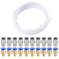 QitinDasen 5 Mètres 3D Imprimante PTFE Téflon Tube, avec 10 Pièces PC4-M6 Pneumatique Connecteur et 10 Pièces PC4-M10 Pneumatiqu