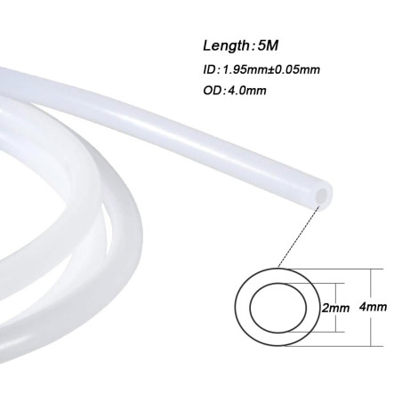 QitinDasen 5 Mètres 3D Imprimante PTFE Téflon Tube, avec 10 Pièces PC4-M6 Pneumatique Connecteur et 10 Pièces PC4-M10 Pneumatiqu