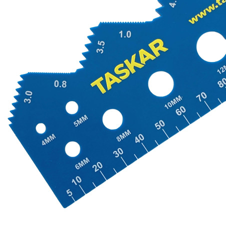 Taskar Règle de jauge de filetage et diamètre de vis (métrique)