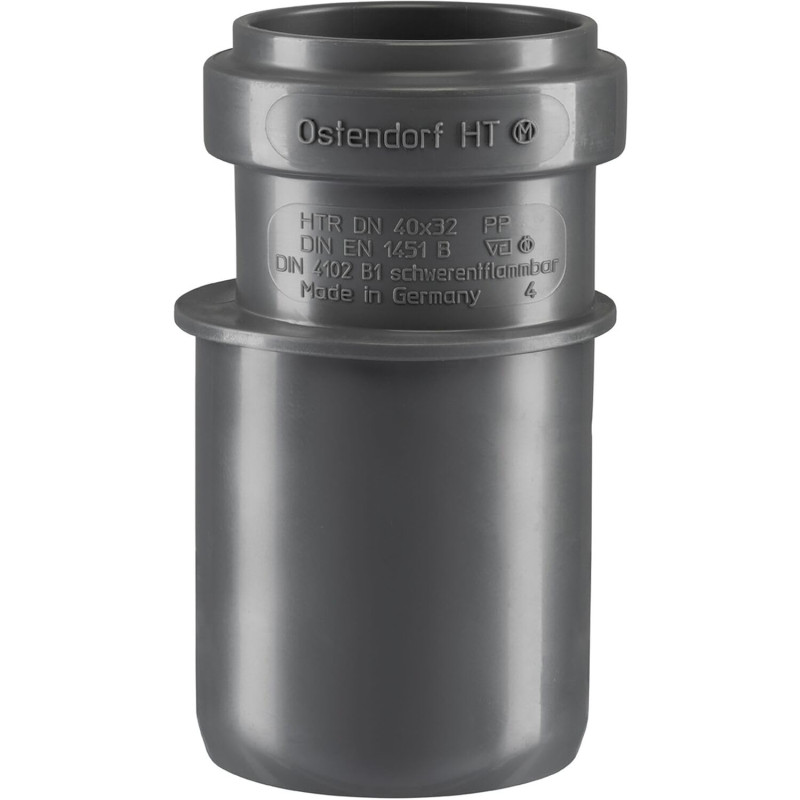 Ostendorf K12996 Reduzierung f. Abflussrohr HT 40/32 Réduction pour tuyau de vidange, gris, DN40/32