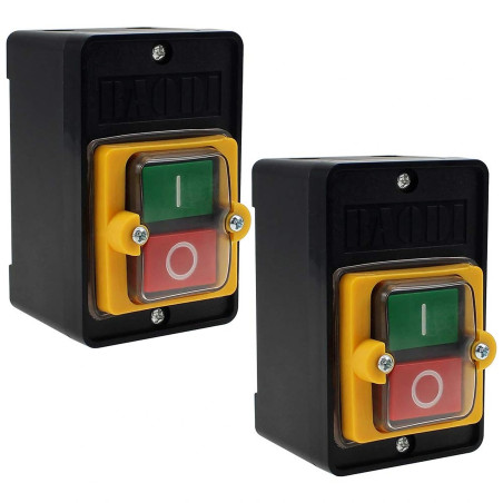 TXErfolg AC220V / 380V 10A Bouton poussoir de poussoir / désactivé sur l'eau / désactivé pour machines textiles mécaniques - 2pc
