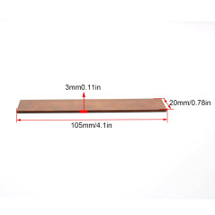 CHSEROK 105mm x 20mm x 3mm Métal Barres en Cuivre T2 Cuivre Rouge, Plaque Barre en Cuivre peut être Utilisée pour L'usinage, la