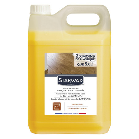 STARWAX - Entretien Brillant pour Parquets et Sols Stratifiés - Nettoie et Ravive la Brillance - Non Glissant - Sans Rinçage - F