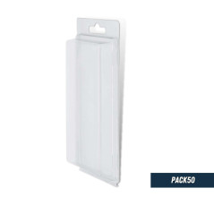 DOJA Industrial | Blister Plastique Transparent 50 Pcs | Extérieur: 180x90x25mm | Intérieur: 145x77x15mm | Emballage Plastique p