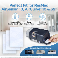 resplabs Filtres CPAP pour ResMed AirSense 10 et AirCurve 10-60 Filtres Jetables de Remplacement - Compatible S9