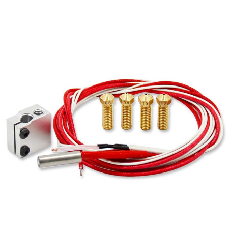DollaTek Extrudeuse Hotend 1.75mm en métal V6 DIY kit comprendre Buse d'extrudeuse et Bloc de chauffage et Thermistance 100k et