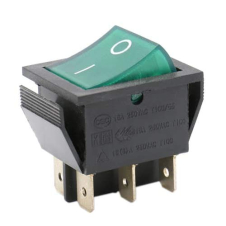 CABLEPELADO - Interrupteur à bascule ON-OFF DPDT 6 broches | Interrupteur 6 bornes | 16 A 250 V CA | Lumière verte