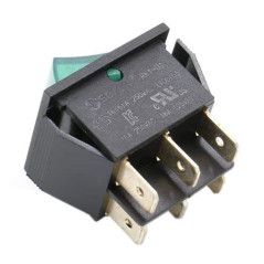 CABLEPELADO - Interrupteur à bascule ON-OFF DPDT 6 broches | Interrupteur 6 bornes | 16 A 250 V CA | Lumière verte