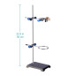 stonylab Support de Laboratoire Stands, Lab Stand Set Support en Acier avec Tige, 4-Prong Pince de Pivot, Anneau de Cornue et 2 stonylab Support de Laboratoire Stands, Lab Stand Set Support en Acier avec Tige, 4-Prong Pince de Pivot, Anneau de Cornue et 2