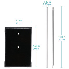 stonylab Support de Laboratoire Stands, Lab Stand Set Support en Acier avec Tige, 4-Prong Pince de Pivot, Anneau de Cornue et 2 