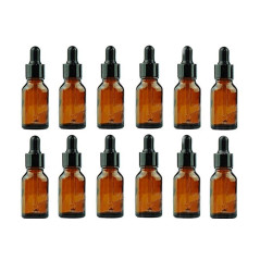 Lot de 12 flacons en verre ambré de 15 ml pour huiles essentielles, flacons rechargeables pour maquillage, échantillons cosmétiq