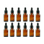 Lot de 12 flacons en verre ambré de 15 ml pour huiles essentielles, flacons rechargeables pour maquillage, échantillons cosmétiq Lot de 12 flacons en verre ambré de 15 ml pour huiles essentielles, flacons rechargeables pour maquillage, échantillons cosmétiq