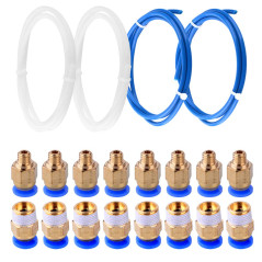 S SIENOC Tube de téflon en PTFE | Connecteur rapide fileté pneumatique PC4-M6 / M10 (16 PC4 + 4 Teflon, 1)