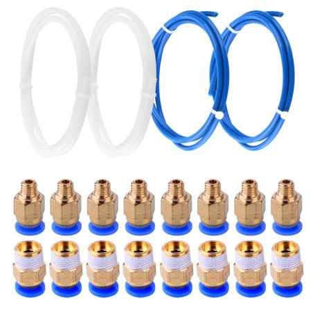 S SIENOC Tube de téflon en PTFE | Connecteur rapide fileté pneumatique PC4-M6 / M10 (16 PC4 + 4 Teflon, 1)