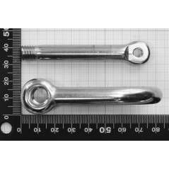 Dutyhook Boulon à oeil en acier inoxydable AISI 316, Ronde, M10, Argenté, 10mm, 40mm, 54mm, 3350kg, Unité