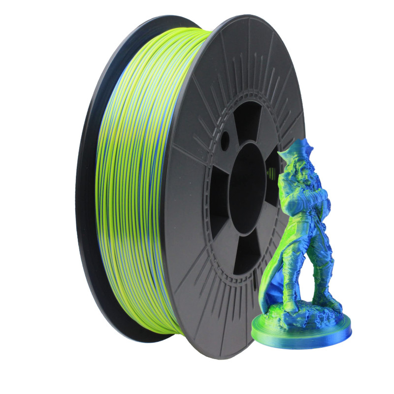 ICE FILAMENTS, Illusion+ Filament (Silk PLA), Filament d'imprimante 3D, 1.75mm, 0.75kg, Blue+NeonYellow (Bleu+Jaune) ICE FILAMENTS, Illusion+ Filament (Silk PLA), Filament d'imprimante 3D, 1.75mm, 0.75kg, Blue+NeonYellow (Bleu+Jaune)