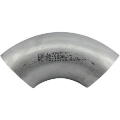 Stap Pert Vas5 1.4301 soudé en acier inoxydable Tuyau coude 90 degrés, diam. 48,3 mm, épaisseur : 2 mm