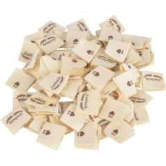 AIYONG 100pcs Étiquettes en Tissu Étiquettes Vêtements, Étiquette Coudre Fait à la Main, Etiquette Tissées Étiquette pour Étique